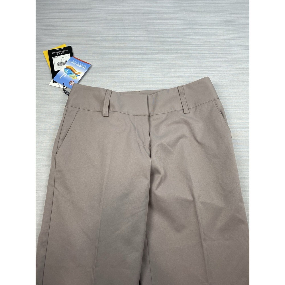 Adidas Climalite Golf Pants Women's Khaki‎ Straight-Leg Stretch Size 2 Trousers - Picture 6 of 16